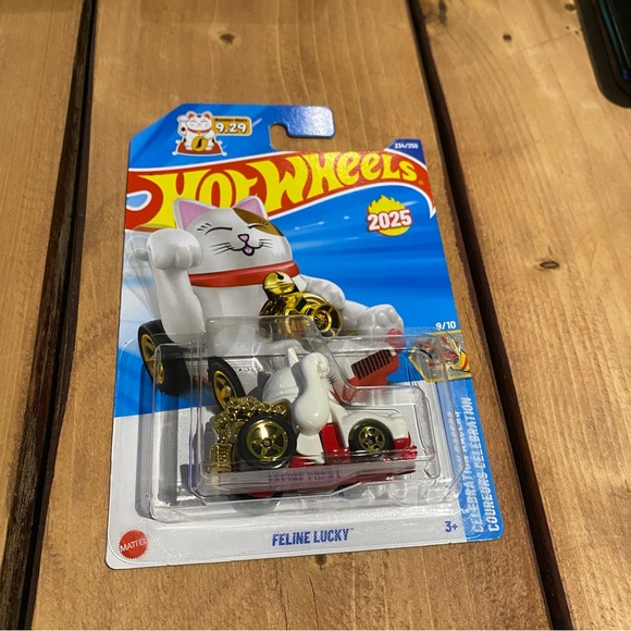 Mattel Other - 2025 Hot Wheels Feline Lucky Celebration Racers #234/250 Long Card